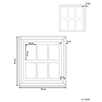 Cornice Multifoto Argento Vetro Specchiato 50 x 50 cm per 6 Foto 10 x 15 cm Collage Apertura