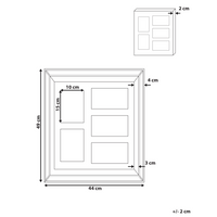 Cornice Multifoto Argento Vetro Specchiato 49 x 44 cm per 5 Foto 10 x 15 cm Collage Apertura