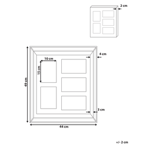 Cornice Multifoto Argento Vetro Specchiato 49 x 44 cm per 5 Foto 10 x 15 cm Collage Apertura