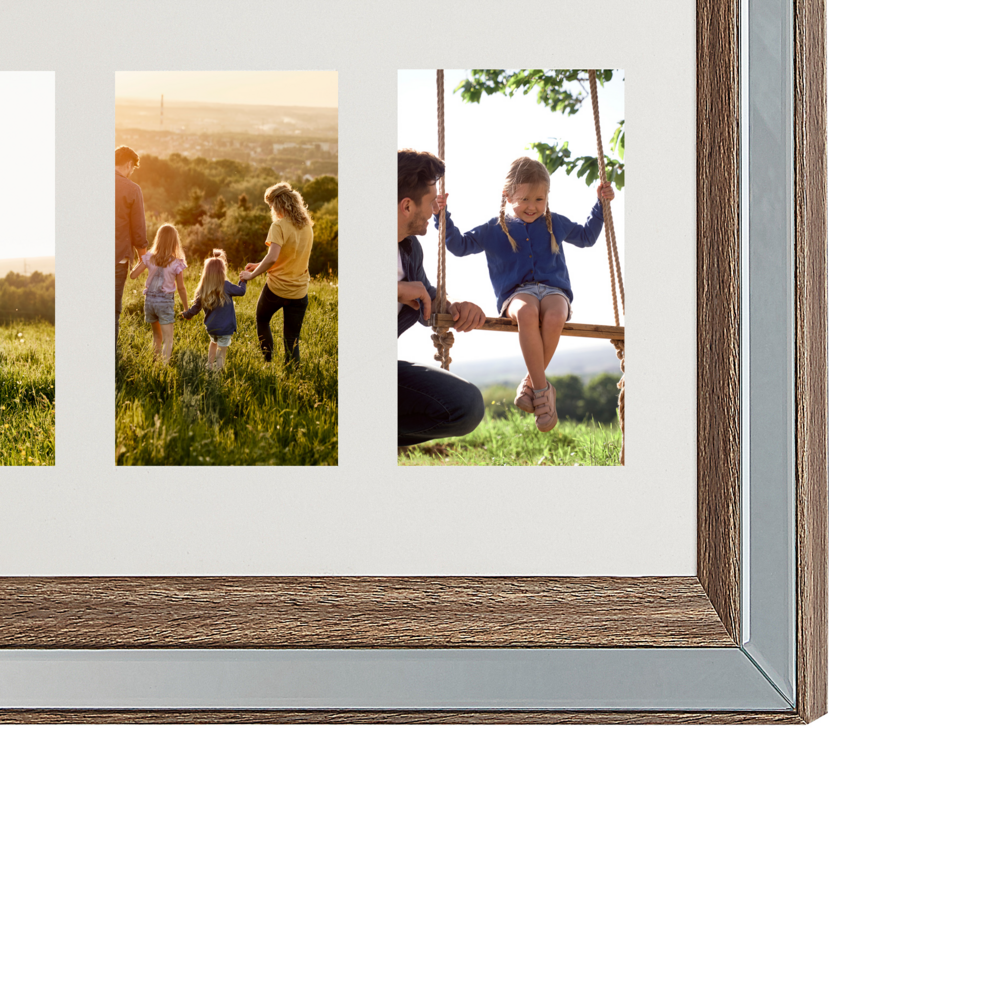 Cornice per foto in legno scuro 50 x 50 cm per 6 foto 10 x 15 cm Collage Apertura