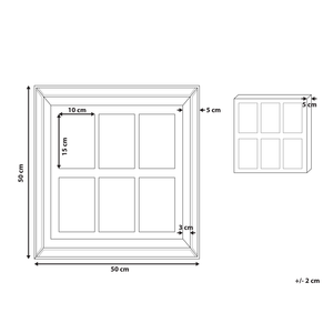 Cornice per foto in legno scuro 50 x 50 cm per 6 foto 10 x 15 cm Collage Apertura