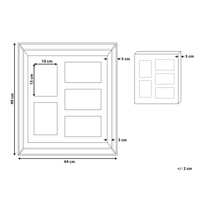 Cornice per foto in legno scuro 49 x 44 cm per 5 foto 10 x 15 cm Collage Apertura