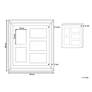 Cornice per foto in legno scuro 49 x 44 cm per 5 foto 10 x 15 cm Collage Apertura
