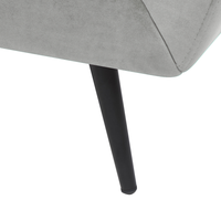 Divano gambe in metallo velluto grigio 210 x 90 cm con cuscini retrò