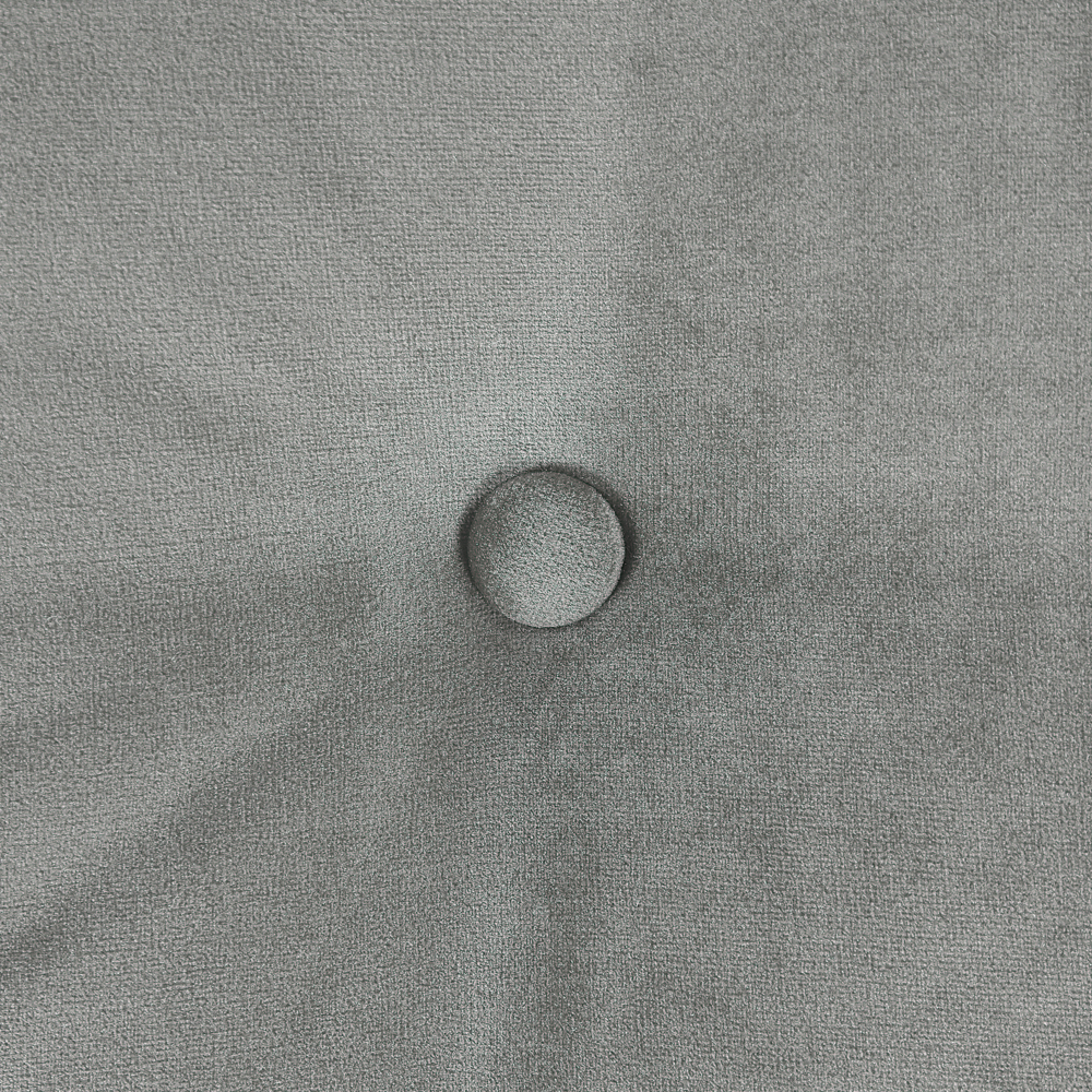 Divano gambe in metallo velluto grigio 210 x 90 cm con cuscini retrò