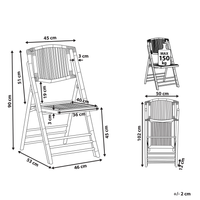 Set di 4 sedie pieghevoli in legno chiaro sedie da pranzo in rattan stile boho