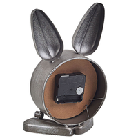 Orologio da Tavolo a Forma di Coniglio in Metallo Argento Moderno