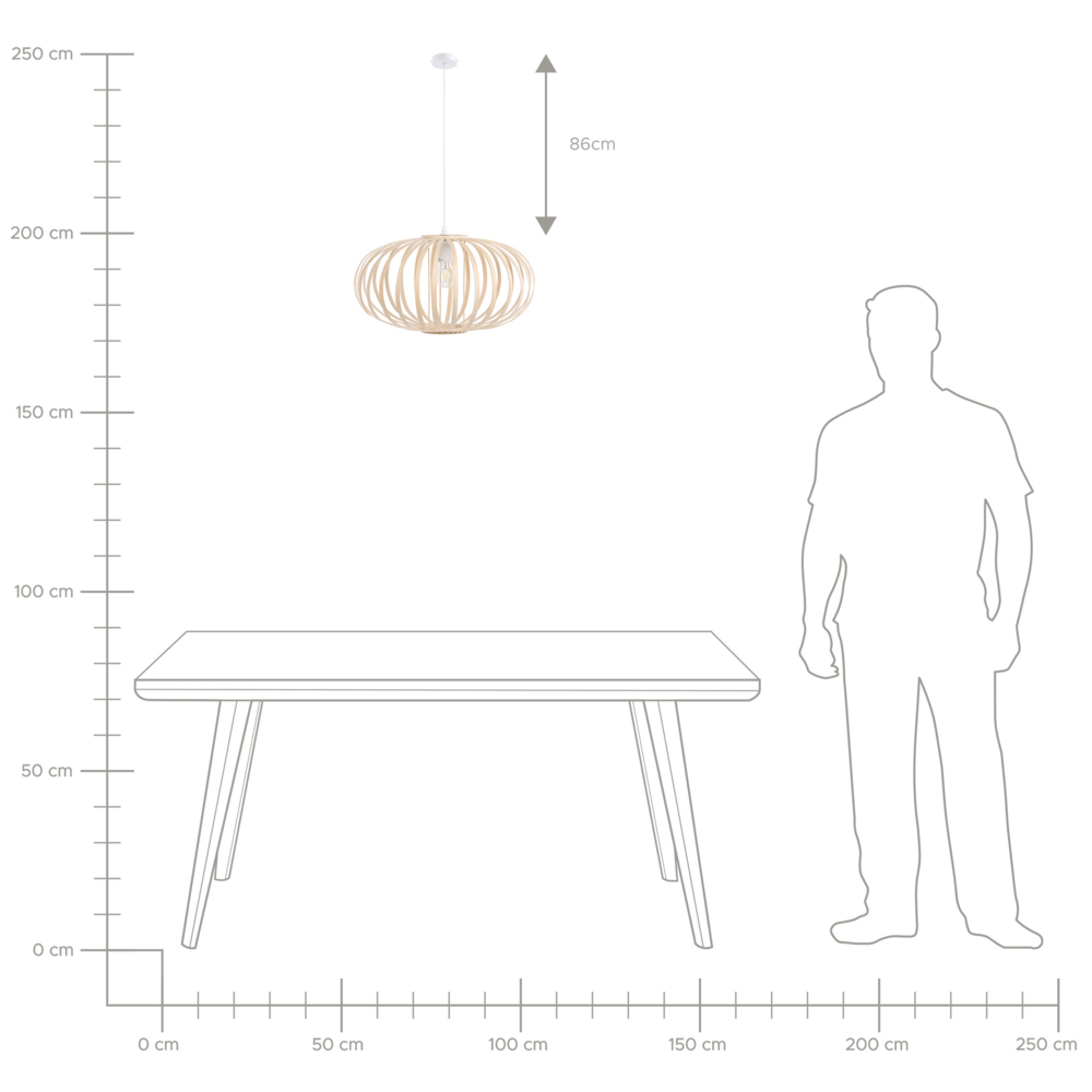 Lampada a sospensione Lampada da soffitto a sospensione con paralume ovale in legno di bambù