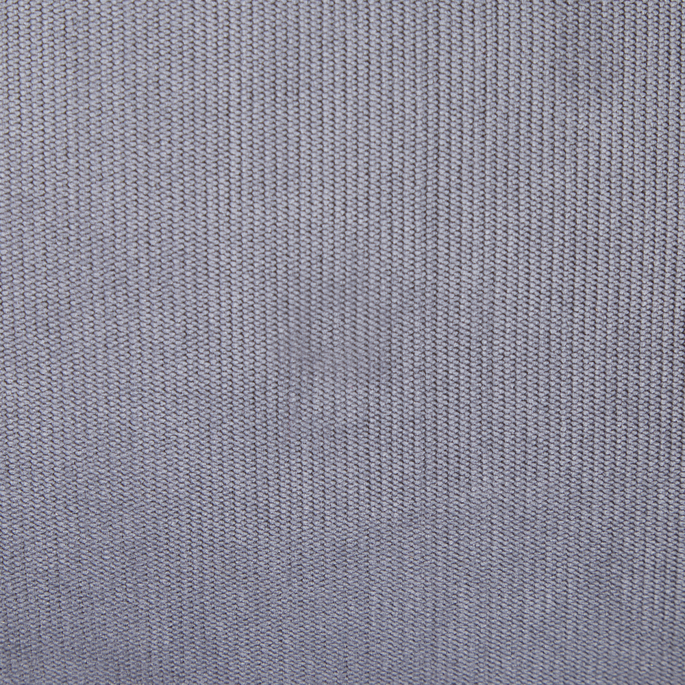 Divano angolare in tessuto di velluto a coste grigio 266 x 181 cm Cuscini Gambe cromate