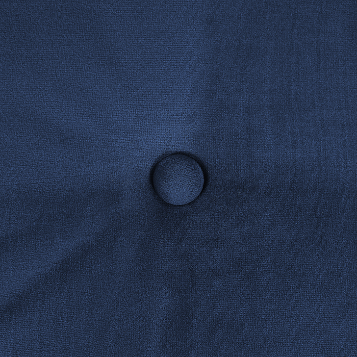 Divano Gambe in Metallo Velluto Blu 210 x 90 cm con Cuscini Retro