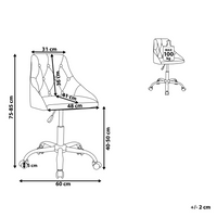 Sedia da ufficio girevole in velluto beige con bottoni regolabili in altezza