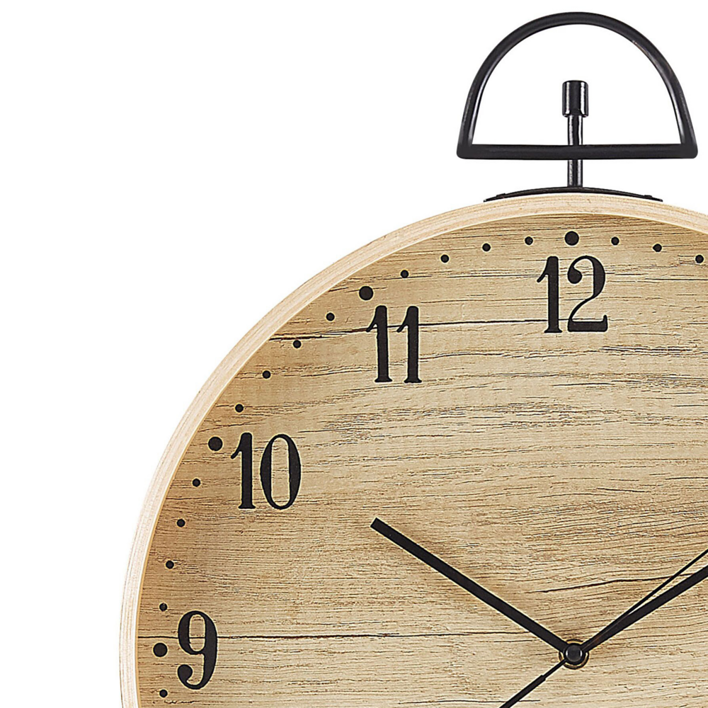 Orologio da Parete MDF Legno Chiaro Design Vintage Effetto Legno Rotondo 40 cm