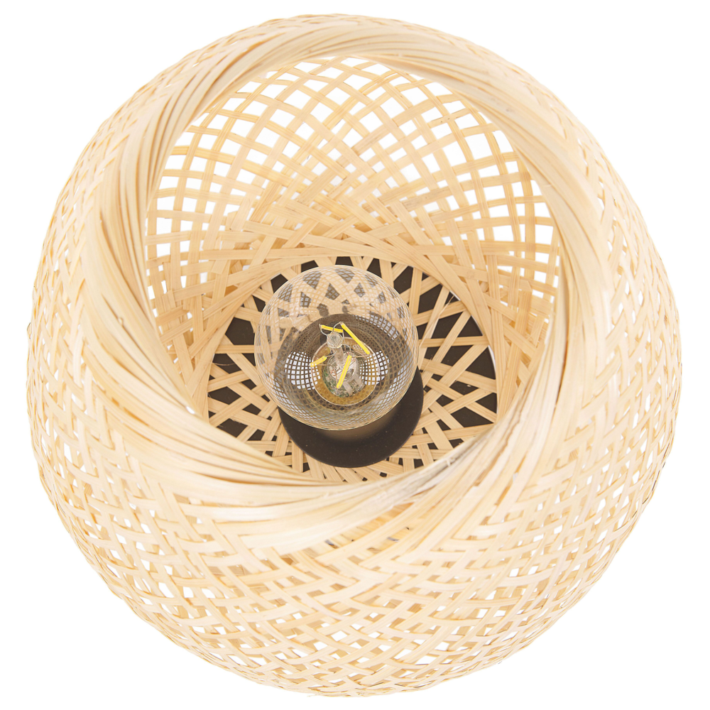 Lampada da tavolo in marrone chiaro di bambù 30 cm Accessorio per la casa in stile boho
