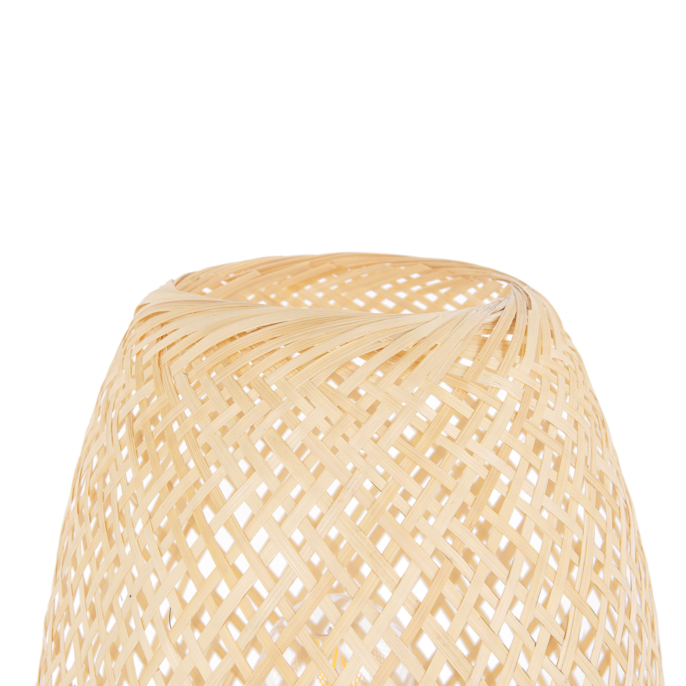 Lampada da tavolo in legno chiaro di bambù 30 cm Accessorio per la casa in stile boho