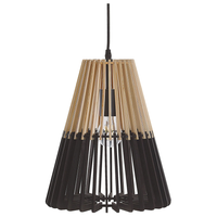 Lampadario Lampada a Sospensione in Legno Chiaro Nero Design Scandinavo