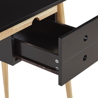 Scrivania da ufficio in legno Nero e legno chiaro MDF 106 x 48 cm con cassetto retrò
