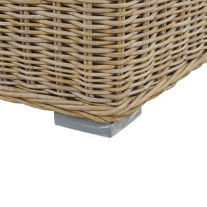 Set di 2 poltrone da giardino in vimini rattan marrone chiaro Set 2 sedie da esterno con cuscini bianchi