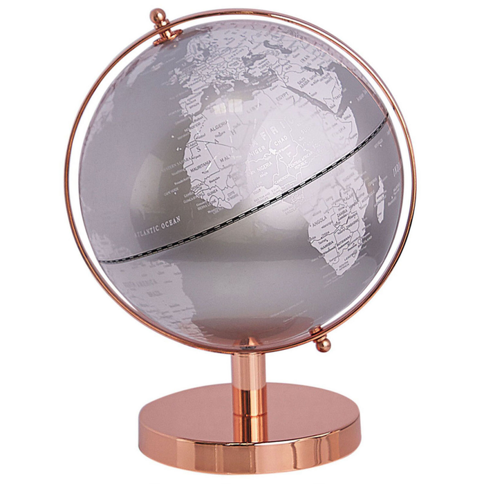Globo Decorativo mappamondo color Argento 20 cm in stile Moderno