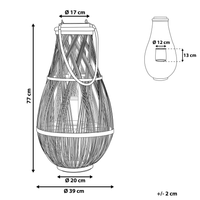 Lanterna bianca in legno di bambù e vetro 75 cm per interni ed esterni scandinavi