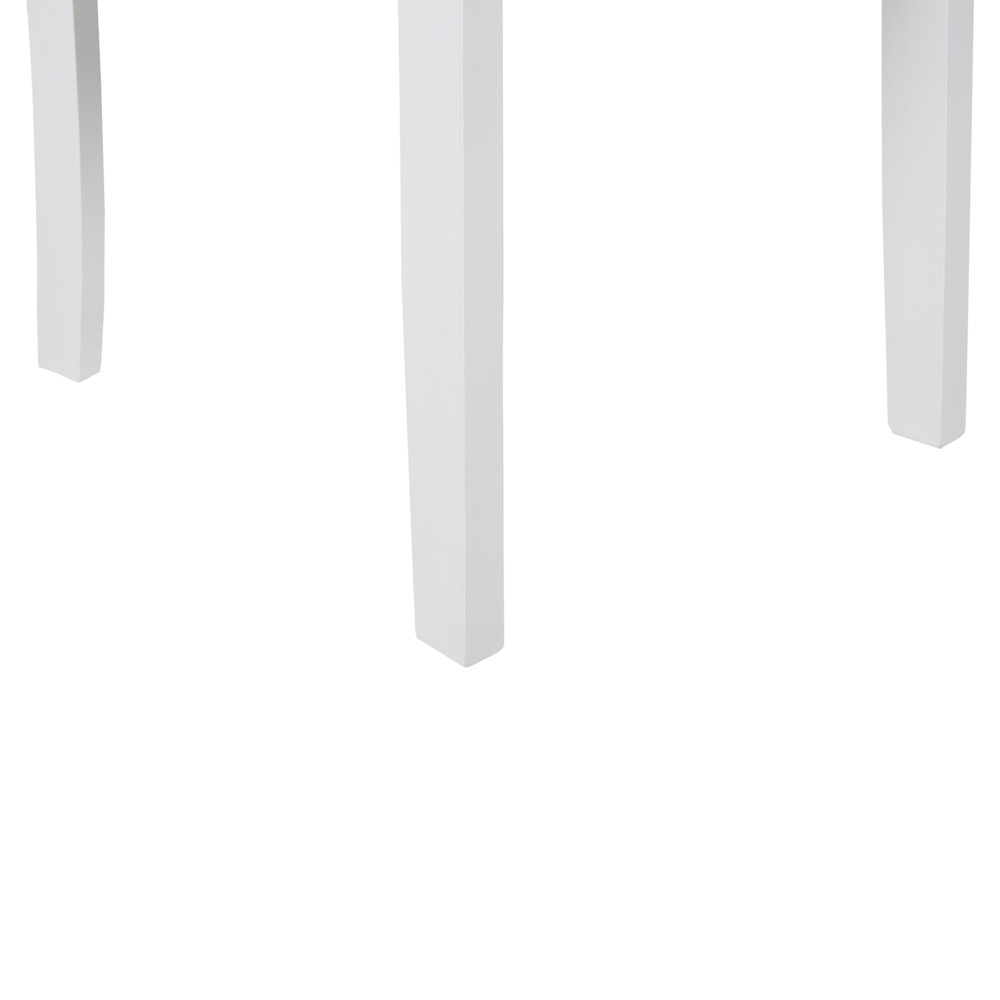 Set di 2 sedie da pranzo in legno chiaro e legno bianco in gomma con sedile senza braccioli