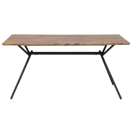 Tavolo da pranzo Piano in legno scuro Gambe in metallo Nero 160 x 90 cm 6 posti rettangolare industriale