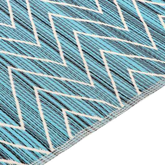 Tappeto per esterni blu in polipropilene riciclato 120 x 180 cm motivo terrazza balcone