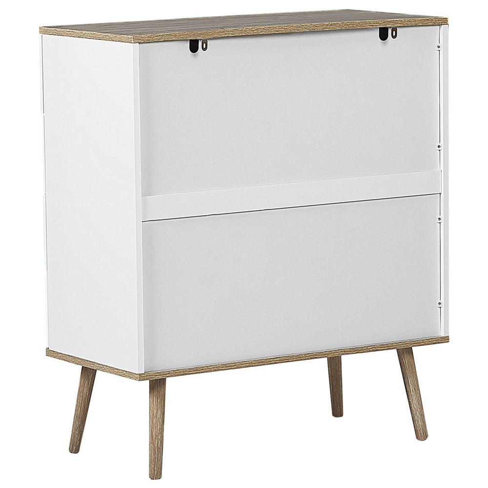 Cassettiera Credenza Bianca con 4 Cassetti 93 x 79 cm Soggiorno Camera da Letto Corridoio Armadietto Stile Scandinavo