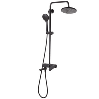 Miscelatore Set Doccia Ottone Nero con Funzione Pioggia Finitura Opaca Glamour Modern