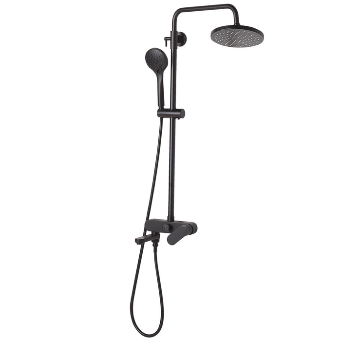 Miscelatore Set Doccia Ottone Nero con Funzione Pioggia Finitura Opaca Glamour Modern