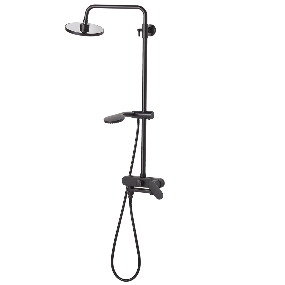 Miscelatore Set Doccia Ottone Nero con Funzione Pioggia Finitura Opaca Glamour Modern