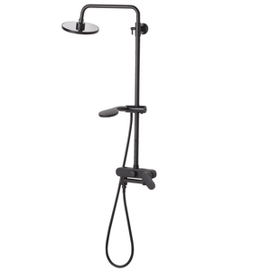 Miscelatore Set Doccia Ottone Nero con Funzione Pioggia Finitura Opaca Glamour Modern