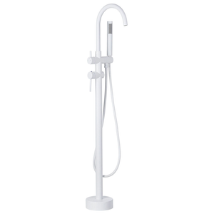 Rubinetto per vasca da bagno Rubinetto per vasca freestanding in acciaio inox in ottone bianco con doccetta Design moderno