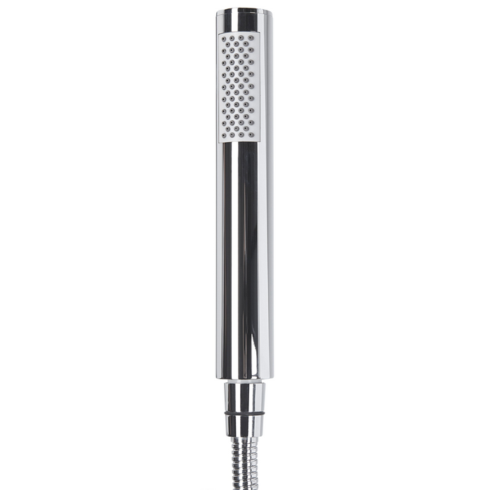 Miscelatore vasca da bagno bianco con ottone argento rubinetto vasca freestanding in acciaio inox con doccetta design moderno