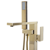 Miscelatore vasca freestanding Rubinetto doccia dorato Kit montaggio a pavimento