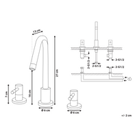 Miscelatore Lavabo Argento Metallo Lucido Ottone Bagno Moderno Rubinetto A Doppia Leva