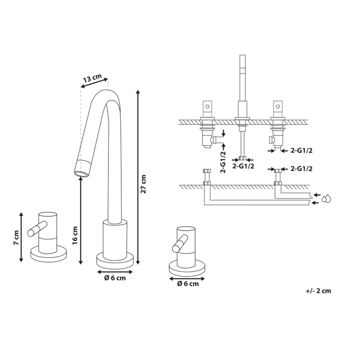 Miscelatore Lavabo Argento Metallo Lucido Ottone Bagno Moderno Rubinetto A Doppia Leva