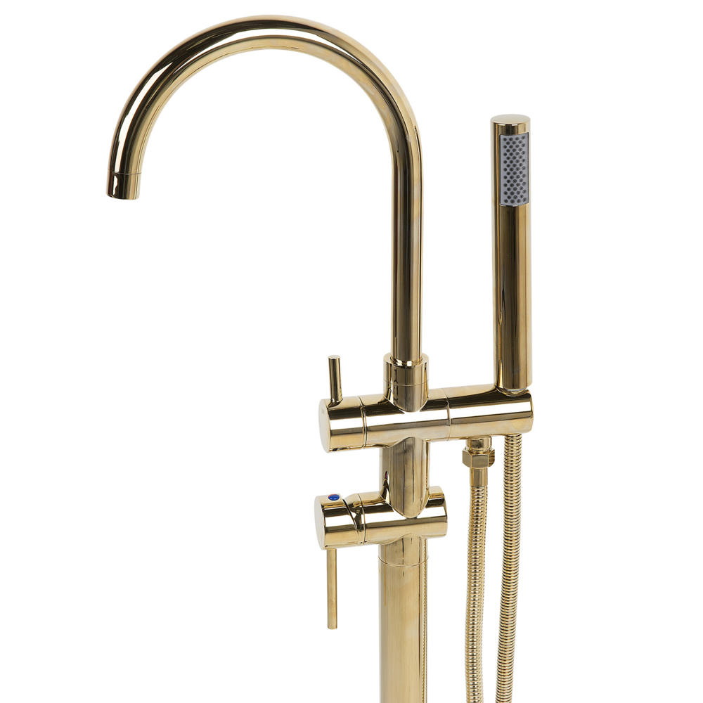 Rubinetto per vasca da bagno Rubinetto per vasca freestanding in ottone dorato con doccetta Design moderno