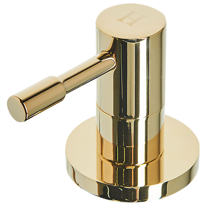 Rubinetto da Bagno per Lavabo in Ottone Dorato con Due Manopole moderno curvo sanitari