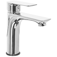 Miscelatore Lavabo Bocca Piatta Monocomando Ottone Argento moderno