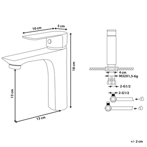 Miscelatore Lavabo Bocca Piatta Monocomando Ottone Argento moderno