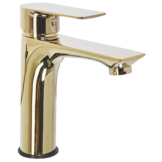 Miscelatore Lavabo Bocca Piatta Monocomando Ottone dorato moderno