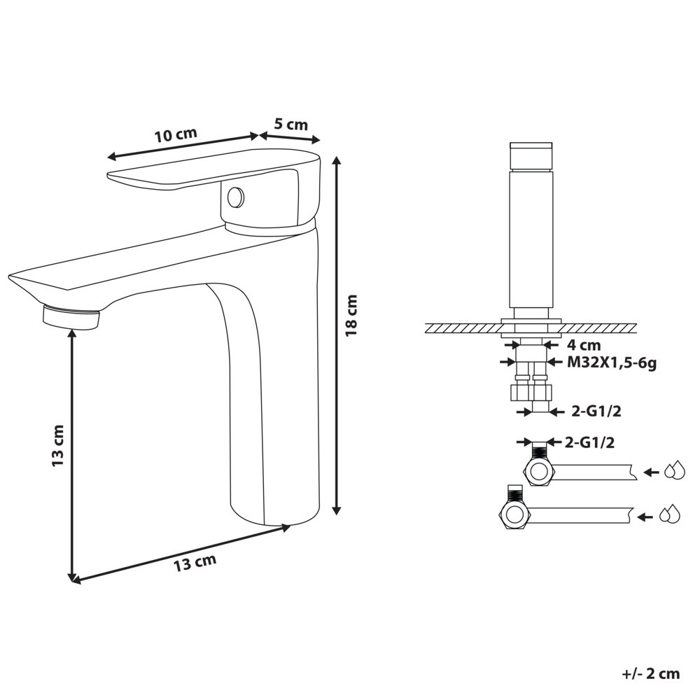 Miscelatore Lavabo Bocca Piatta Monocomando Ottone dorato moderno