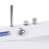 Vasca Idromassaggio Angolare Bianca con LED e getti massaggianti Design Moderno per 2 Persone