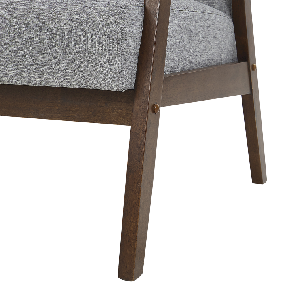 Divano grigio rivestimento in poliestere 3 posti design retrò struttura in legno divano del soggiorno