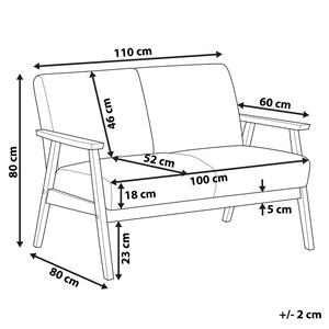 Divano marrone rivestimento in poliestere 2 posti design retrò struttura in legno divano del soggiorno