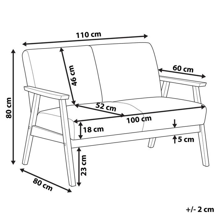 Divano marrone rivestimento in poliestere 2 posti design retrò struttura in legno divano del soggiorno