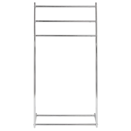 Porta asciugamani in acciaio argento lucido 3 binari Accessori bagno Porta asciugamani in piedi dal design moderno
