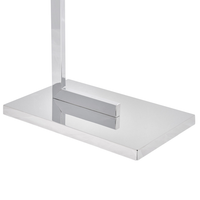 Porta asciugamani in acciaio argento lucido 2 binari Accessori bagno Porta asciugamani in piedi dal design moderno