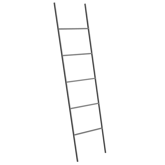 Portasciugamani in ferro Nero opaco a 5 binari Accessori per il bagno Portasciugamani in piedi Scaletta dal design moderno