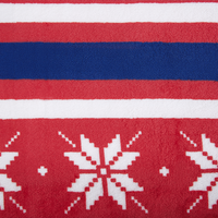 Plaid Coperta in Flanella Rossa e Blu 150 x 200 cm Invernale Stile Maglione Natalizio